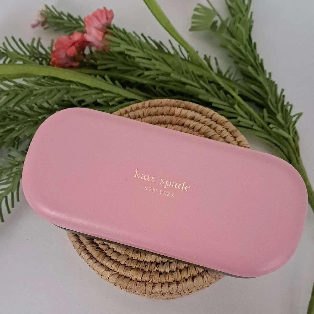 Kate Spade Pink Green Hello Sunshine Hard Shell Glasses Case